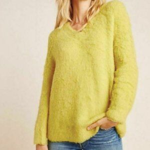 Anthropologie Simone V Neck Fluffy Sweater
